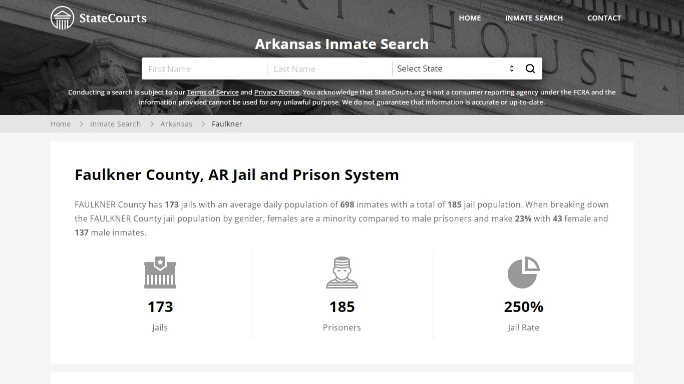 Faulkner County, AR Inmate Search - StateCourts