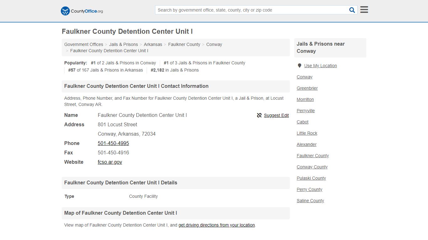 Faulkner County Detention Center Unit I - Conway, AR ...
